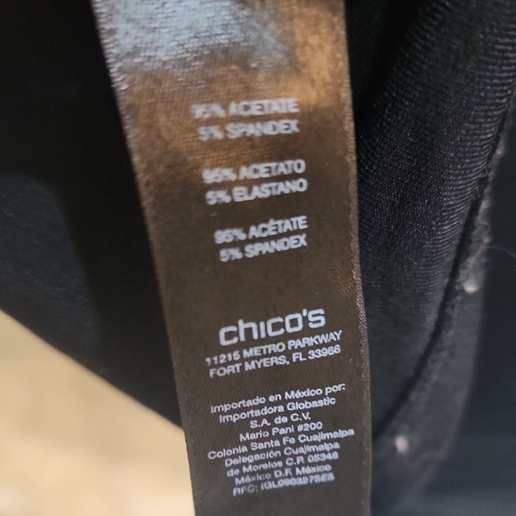 Chico's Travelers Black Short-Sleeve Tee with Gold Neck Accent - Picture 5 of 5